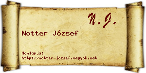 Notter József névjegykártya